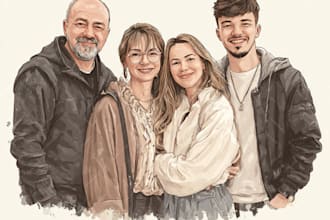 make a family superhero portraits for you