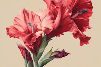 draw botanical illustration of flower illustration, plant illustration