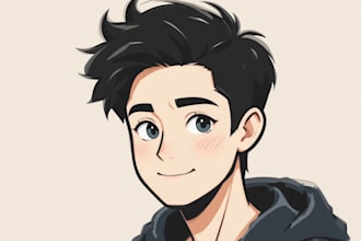 design minimalist vector avatar cartoon portrait from photo