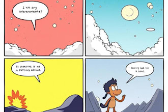 draw a 4 panel cartoon comic strip
