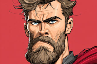 design premium superhero caricature character