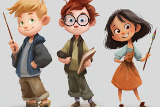 create top quality cartoon characters for childrens books and commercial art