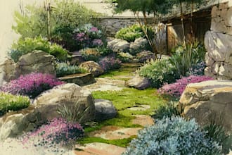 hand paint a watercolor or acrylic landscape