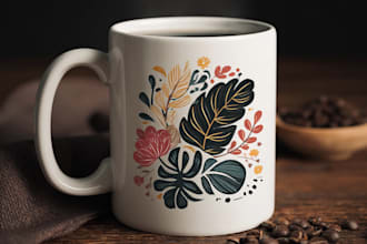 do custom typography coffee mug design or coffee mug design