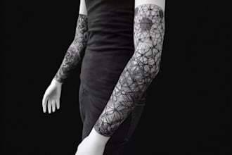 create sleeve tattoo design in geometric style