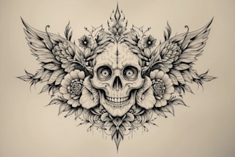 draw custom tattoo design for you