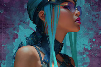 a sci fi character illustration or sci fi character
