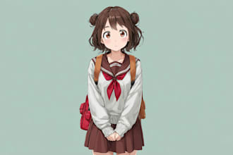 draw anime and game style characters art