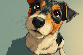 draw cute cartoon pet portrait