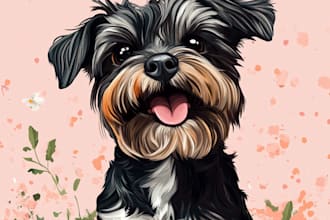 draw your cat,dog,and pet animal line art in 3 hours