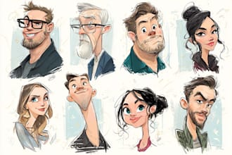 draw artistic cartoon caricatures