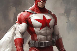 draw comic book illustration, comic super hero character, custom illustrations