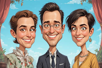 draw artistic cartoon caricatures