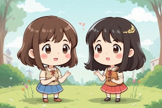 draw a cute and funny cartoon illustration