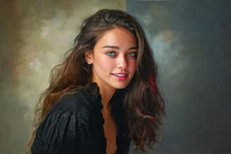 draw realistic digital oil portrait painting