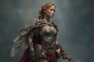 draw realistic, fantasy character portrait