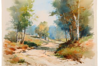 do impressionism watercolor landscape painting
