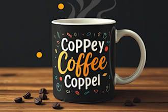 create trendy coffee mug design for your pod business
