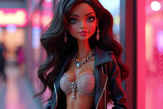 creat your fashion realistic bratz doll character