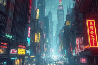 do cyberpunk futuristic city art