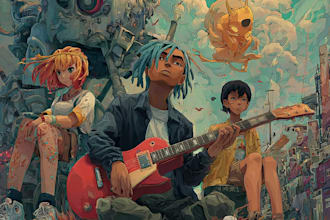 create custom anime cartoon album cover art