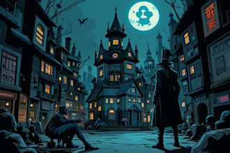 draw art in dark cartoon comic style