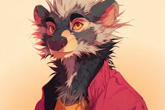 create custom anime style furry art for personas