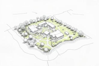 draw landscape sketch, architectural site plan, map
