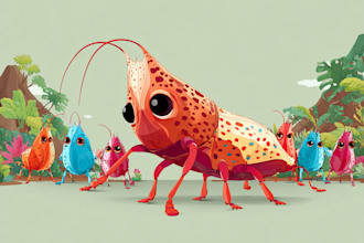 create realistic vector animal and lion and insect
