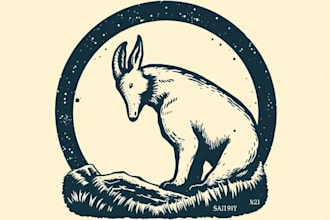 create animal linocut tshirt design for brands