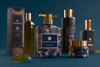 design luxurious cosmetic labels and elegant packaging