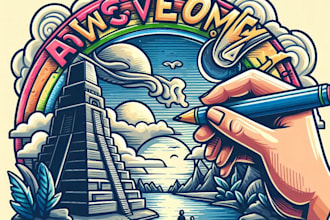 draw awesome line art and silhouette vector illustration