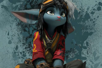 draw furry art, fursona, dnd furry character