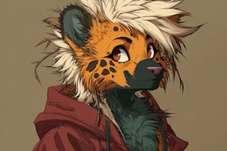 create custom anime style furry art for personas