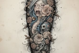 create a tattoo design of tattoo sleeve