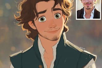 design a professional disney portrait
