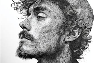 make doodle art, inked sketch, portraits and more