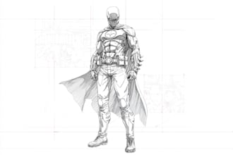 draw superhero comic book pages, graphic novel art