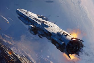 make a sci fi spaceship art