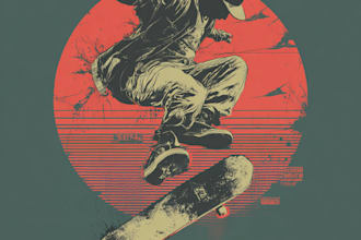 make t shirt design skate, vintage, punk rock style
