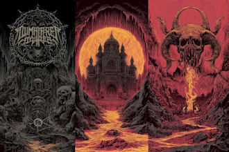 do an dark, brutal, horror, metal art illustration