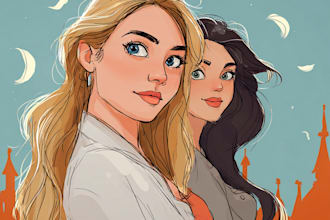 do a disney cartoon portrait art for you