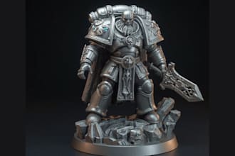 sculpt custom 3d toy model, 3d miniature figurine, warhammer for 3d printing