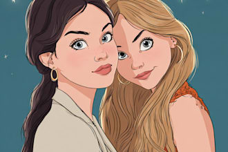 make a disney cartoon portrait art for you