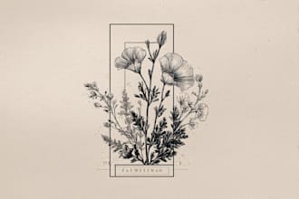 design a boho botanical logo for your brand