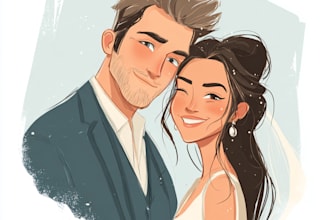 do cartoon disney portrait for couple,