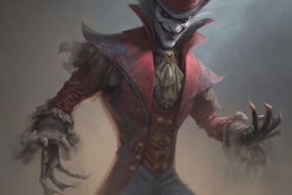 draw a fantasy, dnd, horror digital art with your character