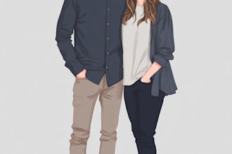 make couples art vector portrait