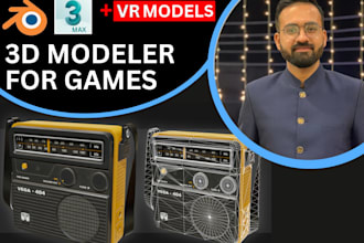 design optimized lowpoly 3d game assets and VR models