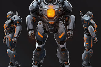 draw or design mechs robots concepts